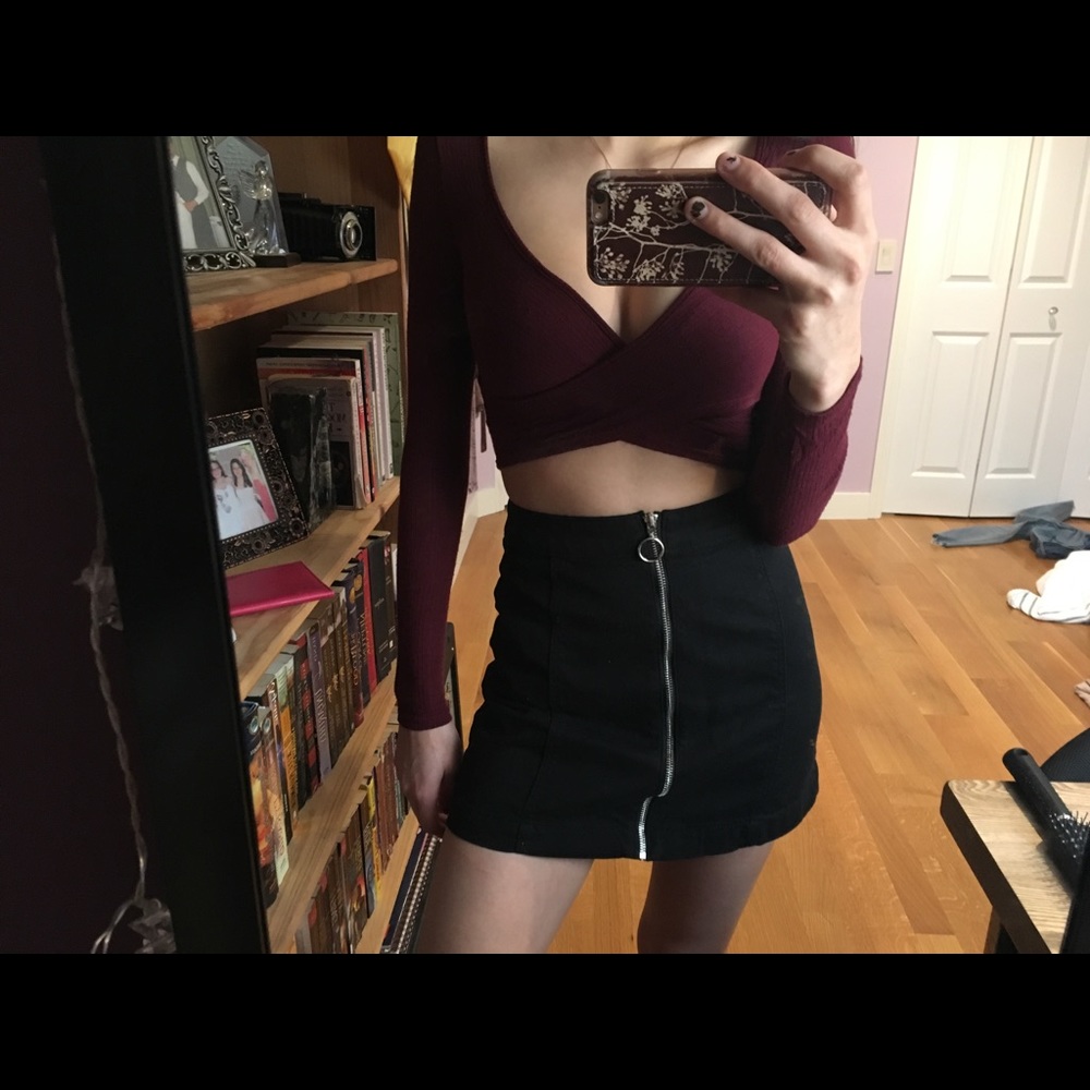 Black mini skirt